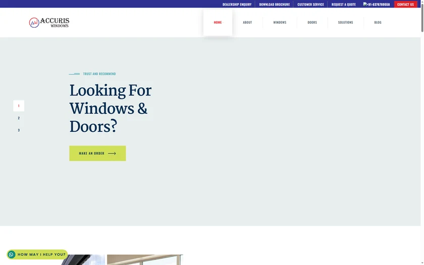 Accuris Windows & Doors Desktop View