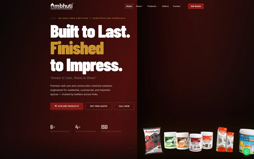 Ambhuti Construction Chemicals Desktop View